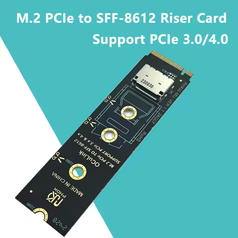 NVME to OCulink Riser Card 2230-2280 M.2 PCIe X4 M Key to SFF-8612 Female Adapter Converter Support 