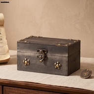 MUSICBOX Jewelry Storage Box with a Lock, Wooden Vintage Multifunctional Treasure Chest, Escape Room