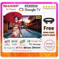 【FREE HDMI CABLE】Sharp 4TC65FJ1X 65'' FJ1 Series 4K UHD Google TV