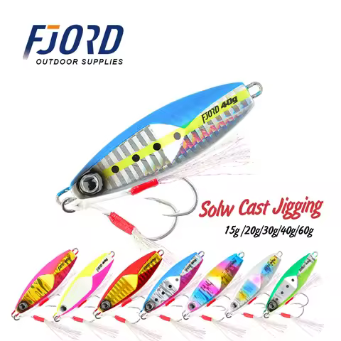 FJORD Metal Jig Fishing Lure 15g 20g 30g 40g 60g Trolling Hard Bait Bass Fishing Bait Trout Jigging 