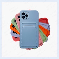 Liquid Silica Gel Card Slot Holder Phone Case For Apple iPhone 13 Pro Max 13 Mini Protection Cellphone Cover For Apple13 iPhone13
