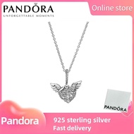 100% Sterling Silver S925 Sterling Silver Necklace Pound PANDORA [398505C01] Angel's Heart and Wings