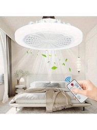 1 Pieza Luz Led De Zócalo E27 Y Combo De Ventilador 2 En 1 Con Control Remoto, Bombilla De Luz Desmontable, 30w Luz De Ventilador De Techo Interior