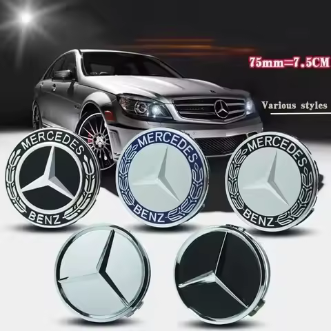 4pcs ABS 75mm Car Rims Hubcaps Wheel Center Caps For Mercedes Benz AMG C E S GLE CLC Class W204 W221