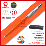 Parker Jotter Original Ballpoint Pen- Orange Chrome Trim (with Black - Medium (M) Refill) / {ORIGINAL} / [RetailsON]