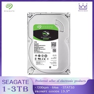 [Ready Stock] SEAGATE BarraCuda 1TB/2TB/3TB HDD Hard Drive 3.5 Inch SATA3.0 7200prm 64MB Game Black 