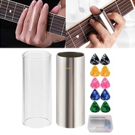 youn 1 Glass Slides 1 Stainless Steel Slides 10 Finger Picks for Guitar Slides Set