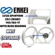 Y15ZR Y15 RIM LC135 SPORTRIM 3KAKI 3BATANG 140/160-17 RIM WITH BUSH BEARING LC WHITE Y15 RIM 160/160