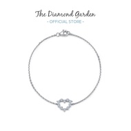TDG 10K Gold Lab Grown Diamond Hollow Heart-shaped Bracelet