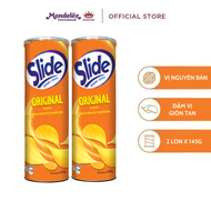 Bánh Lát Snack Khoai Tây Slide Vị Tự Nhiên Combo 2 Lon X 145G