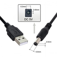 0.8 / 1 Meter 5V USB 2.0 A Male To DC 5.5 x 2.5mm / 5525 USB Power Charger Cable