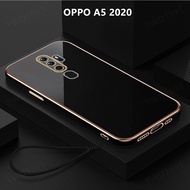 Casing OPPO A5 2020 Case Plating Cover Lanyard Soft TPU Phone Case OPPO A5 2020