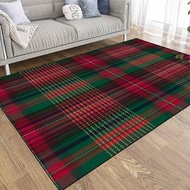 TOMWISH Plaid Fabric with Red Green Rug 3x5 Door Mat Outdoor Outdoor Washable Front Door Rug Layered