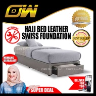 [ FREE 1 X RM99 KING KOIL PILLOW ]  *New Design* Hajj Bed Leather Swiss Foundation Divan - King Size / Leather Divan / Solid Divan Bed / Bedframe Katil / Hotel Bed / Katil Bed Frame / Divan Only AS PF
