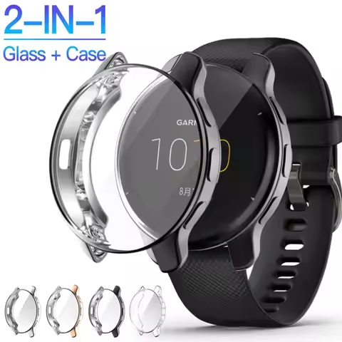 For Garmin Venu 2 Plus Anti-scratch Shell Screen Protector Full Cover Protective Case Plating TPU Pr