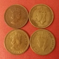 港英年代 香港五仙硬幣 四個