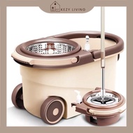 Semi-Auto Rotating Spin Microfiber Mop + Mop Bucket Set