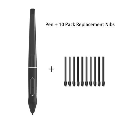 PW517 Stylus Pen Digital 8192 Pressure with 10 Nibs for Huion Drawing Monitor Battery-Free