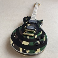 Gibson Zakk Wylde Les Paul Custom Camouflage Green Bullseye MOP EMG Pickups Electric Guitar