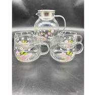 Pyrex ชุดน้ำชา 5 ชิ้น Country/ sakura