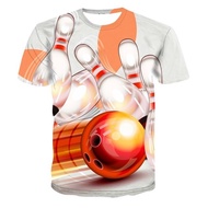 2022 New Summer Men and Women 3d T-shirt Bowling T Shirts Men Cool Funny Creative Round Neck Tee Shirts XXS-6XL