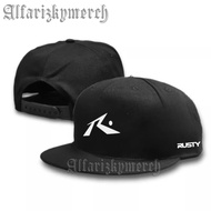 SNAPBACK DISTRO HAT / BASEBALL HAT / HIPHOP HAT / SURFING HAT / FULL BLACK LOGO / RUSTY HAT