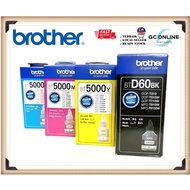 100% Original Brother BT-D60/ BT6000 Refill Ink / Ink Bottle / Inkjet Refill Black / Cyan / Magenta 