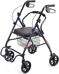 Walkers for Seniors Walking Frame, Four Wheel Walker Rollator with Back Support,Foldable Shopping Cart Wheel Chair with Storage Basket,Space Saver rollator Walker, Durable Mobility Aid The New