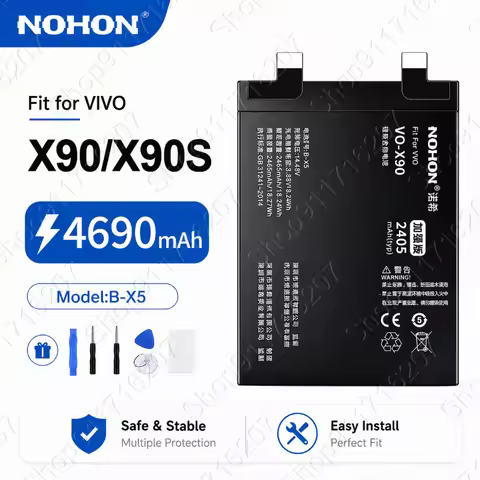 NOHON Replacement Battery for VIVO X90 Pro Plus X90S B-X5 B-X1 B-X2 High Quality Li-ion Batterie wit