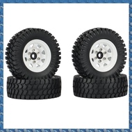 D94PCS 1.55 Metal Beadlock Wheel Rim Tire Set for 1/10 RC Crawler Car Jr 90069 D90 CC01 LC70 MST