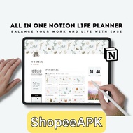 All-in-One Notion Template, Editable Notion Template, Notion Student Templates,Notion Aesthetic Temp