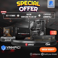 AMD COMBO Computer Set (R7 9700X + B650 GAMING PLUS WIFI + T-CREATE EXPERT 6000MHz 32GB 16GBx2)