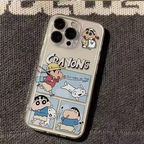 Go Fishing Crayon Shin Chan Phone Case For iPhone 17 16 15 14 13 12 11 Pro Max XR XS MAX 7 8PLUS MIN