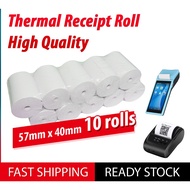 Thermal Paper Roll 57mm x 40mm 58mm x 40mm (10 Rolls/20Rolls) Card Terminal Topup SRS 57x40 57mmx40mm