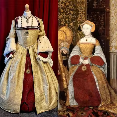 Tudor Queen Elizabethan Henry VIII Jane Seymour Costume Renaissance Reenactment Royal Court Ball Gow