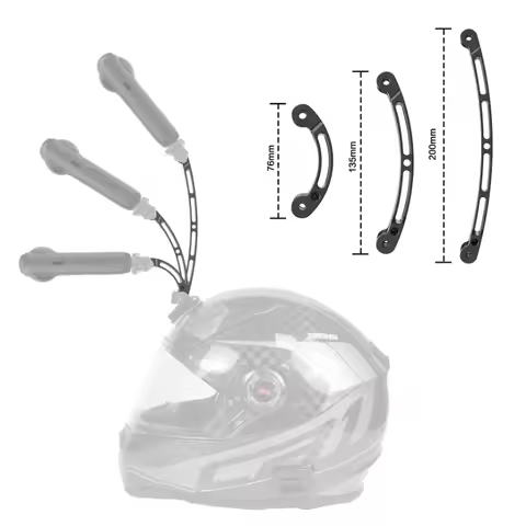 Aluminum Alloy Extension Arm Curved Pole Selfie Metal Pole Mount Helmet Stick for Gopro 11/10 Insta3