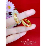 cincin bulat 1 suku lapis emas 24k