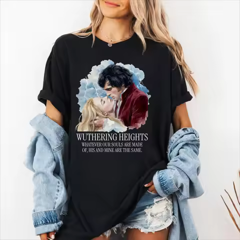 Wuthering Heights Tshirt, Emily Brontë Gothic Tshirt Unisex 2026 Summer New O-neck Fashion Short Sle