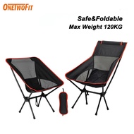 OneTwoFit Camping Chair Foldable Outdoor Folding Beach Picnic Portable Chairs Adult Children Home