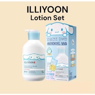 [ILLIYOON] Cinnamoroll EDITION Ceramide Ato Lotion Set (600ml + 68ml) + Sticker