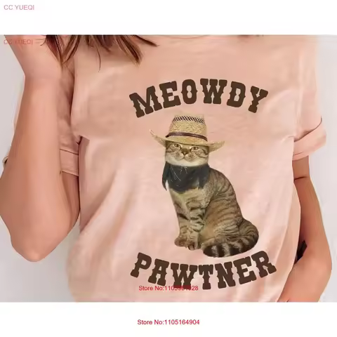 Meowdy Partner T Shirt Howdy CaT For Lover Cowboy Funny Cats vintage Washed Unisex designer clothes 