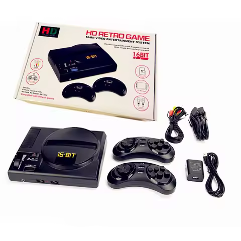 Retro Mini Mega Drive Clone Console with HD Output, Hardware-Based, Supports Micro SD Card & Origina