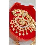 🧿 Heart Shape pendent necklace "18inch gold plated  ( not916) 🚫 bukan emas