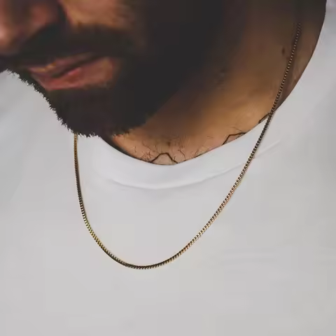 1/2/3mm Box Chain Necklaces for Men Women,Delicate Square Stainless Steel Chains Links Collars,Jewel