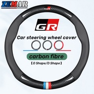 Toyota GR Sport Carbon Fiber Pattern Steering Wheel Cover Anti-slip Steering Cover Stering Cover for