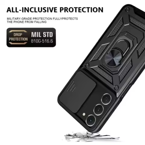 Skinlee Case For Tecno Spark 40 Pro Plus Bracket Ring Slide Window Protect Silicone Shell For Tecno 