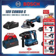 BOSCH 18V COMBO C GBH 185-LI GSB 185-LI GWS 18V-8 Cordless Rotary Hammer Combi Angle Grinder GBH185 