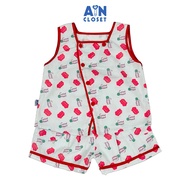 Bộ quần áo Ngắn bé gái họa tiết Good Mood Đỏ cotton - AICDBGZWDD93 - AIN Closet