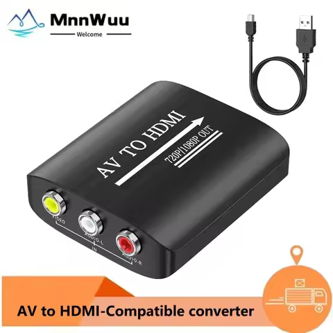 MnnWuu AV to HDMI Converter, AV to HDMI Adapter Support 720p/1080p for PS1/PS2/PS3/Xbox 360/WII/N64/