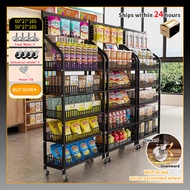 Store Rack 5 Layer Rak Kedai Runcit Display Rack Cashier Shelf Supermarket Shelf with Wheels